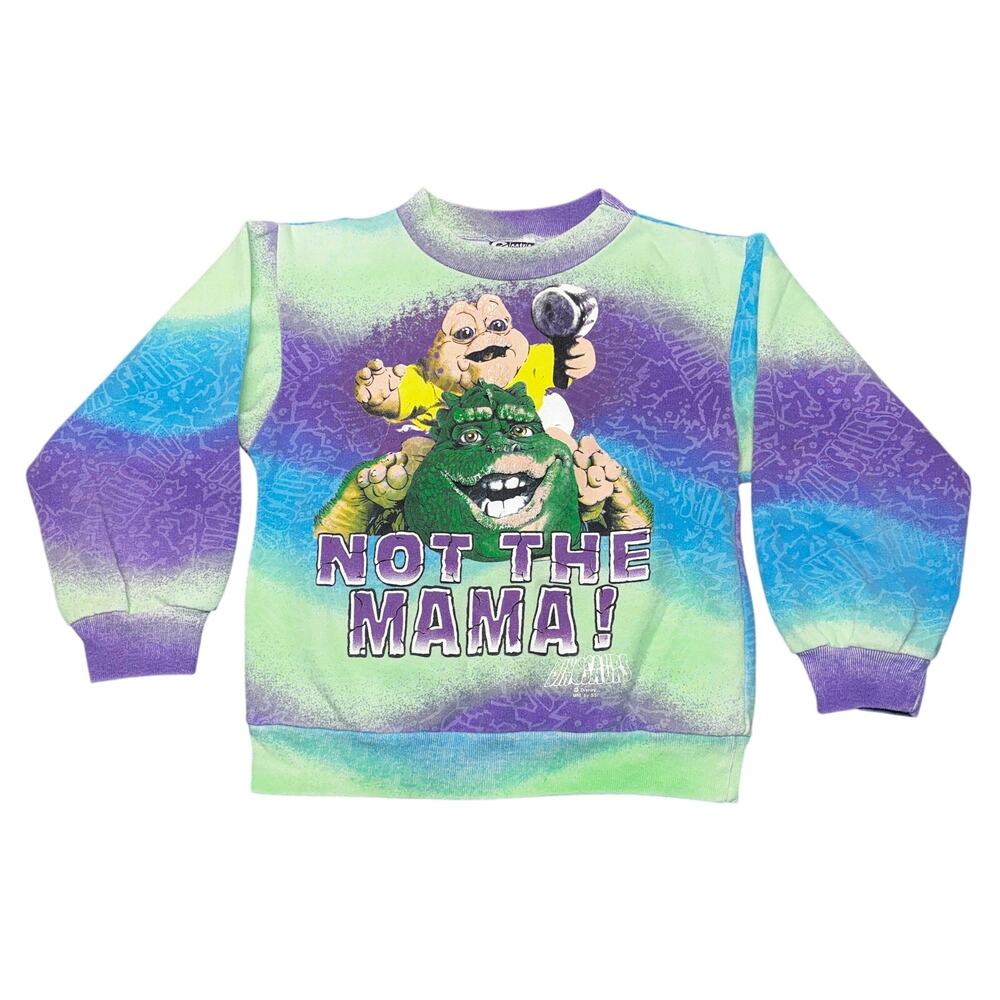 Vintage Dinosaurs Not the Mama Sweatshirt 7 Green Disney Sinclair Earl USA Made